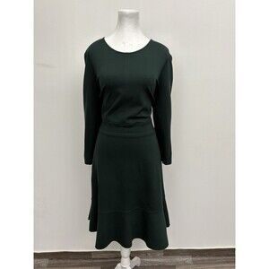 Eliza J 14 Women’s Green Stretch Fit Flare Size 16 Zipper Back 3/4 Sleeves